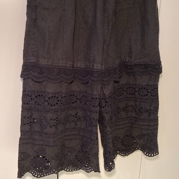 Johnny Was crop lace cotton black pants M - Picture 2 of 16